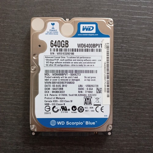 Scorpio blue 640gb hdd - wd,