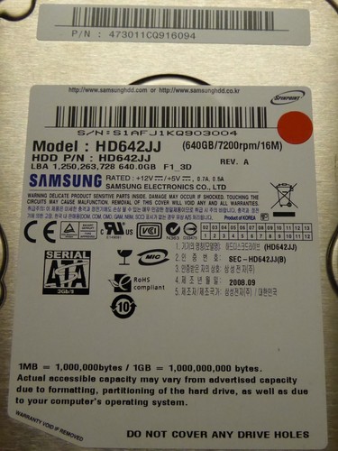 Samsung hd642jj p - samsung, p/n