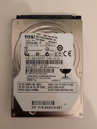 Toshiba 640gb zoll hdd2j92 - 640gb,